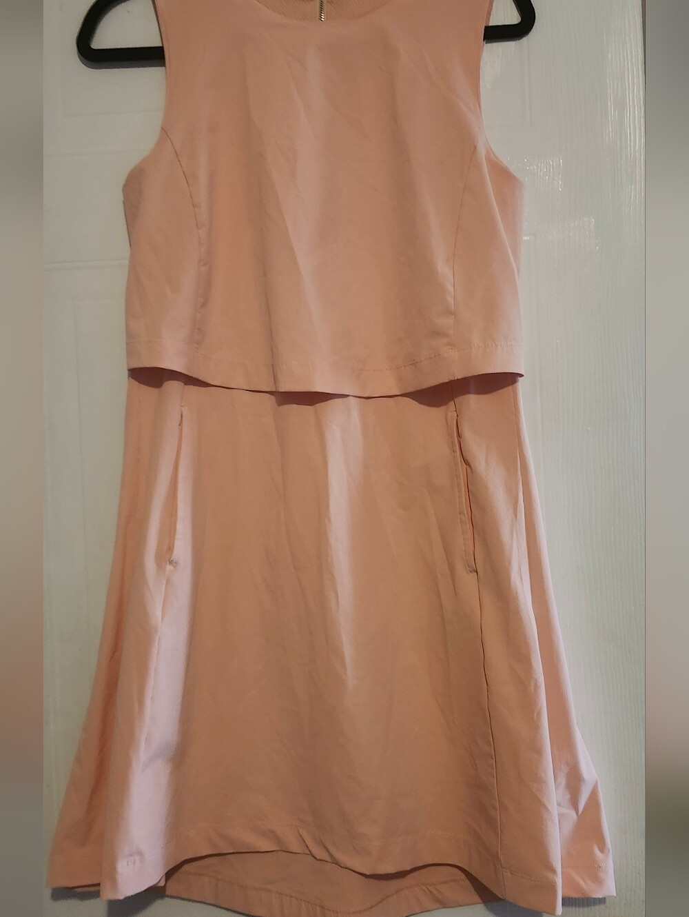 Nike Peach Perforated Zip Detail Top